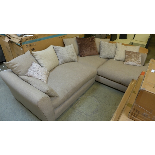 1539 - A biscuit upholstered corner sofa