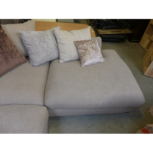 1539 - A biscuit upholstered corner sofa