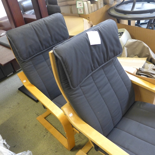 1572 - A pair of Ikea beech framed lounge chairs