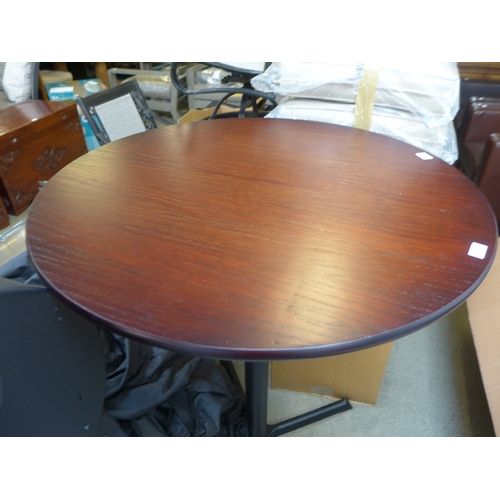 1600 - A tall circular stained wood bar table