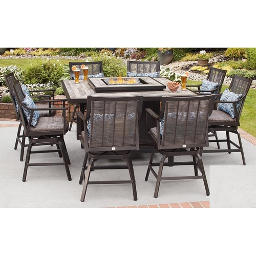 1518 - Agio Paris 9 piece chat set bar height fire chat set, original RRP £2499.99 + VAT (4179-4) *This lot... 