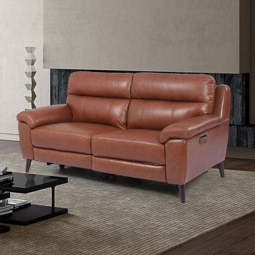 1516 - Grace chestnut brown leather large 2 seater sofa, original RRP £891.66 + VAT - damaged frame on recl... 