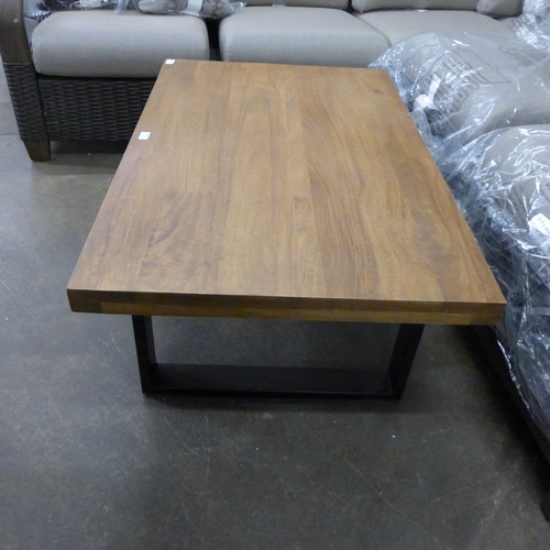 1366 - An office hardwood rectangular coffee table * This lot is subject to VAT