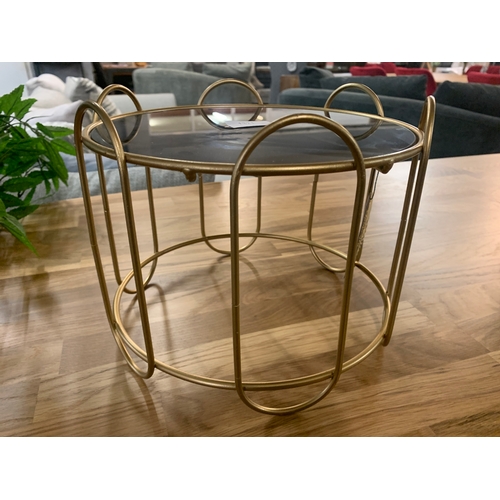 1321 - A black and gold display stand, H 20cms (TJB004508)   #