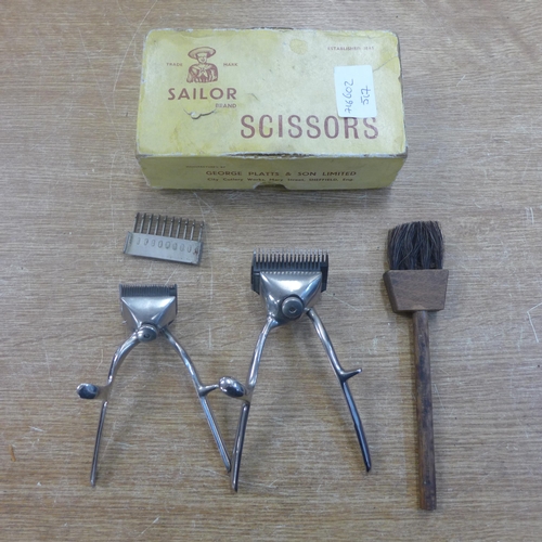 2111 - A vintage set of Sailor Scissors beard trimmers