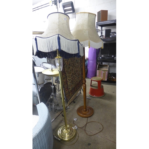 2151 - Two floor standing lamps with shades