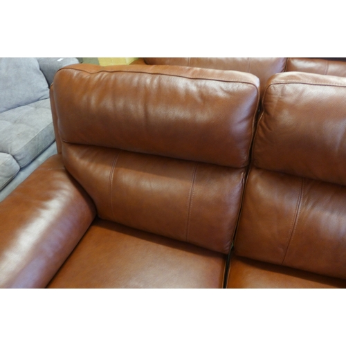 1559 - Grace brown leather 2 seater recliner sofa, original RRP £791.66 + VAT - damaged frame (4179-9) *Thi... 