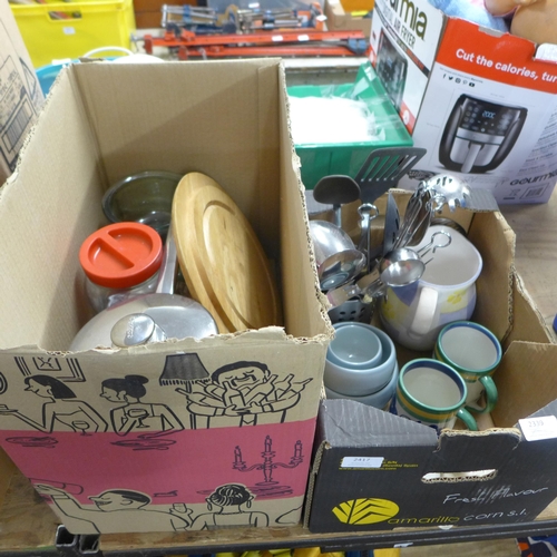 2347 - 2 boxes of assorted kitchen ware