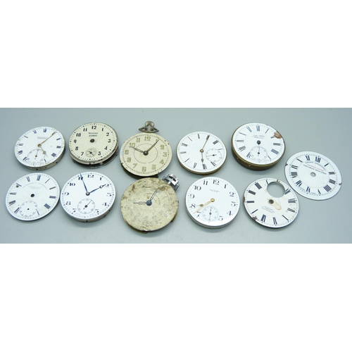 1042 - Pocket watch movements including hunter and demi-hunter