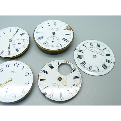 1042 - Pocket watch movements including hunter and demi-hunter