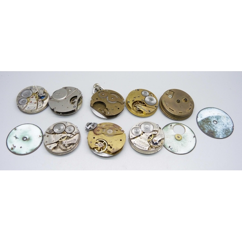 1042 - Pocket watch movements including hunter and demi-hunter