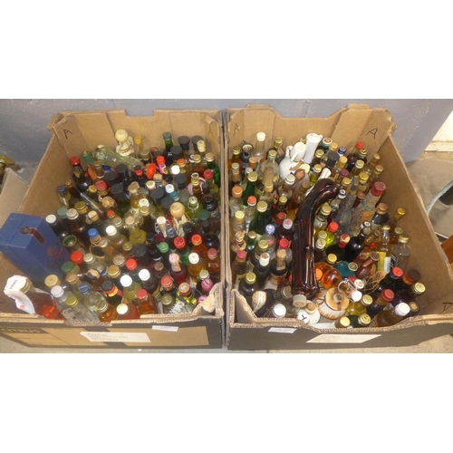 1064 - Two boxes of alcohol miniatures (160 approx.) **PLEASE NOTE THIS LOT IS NOT ELIGIBLE FOR POSTING AND... 