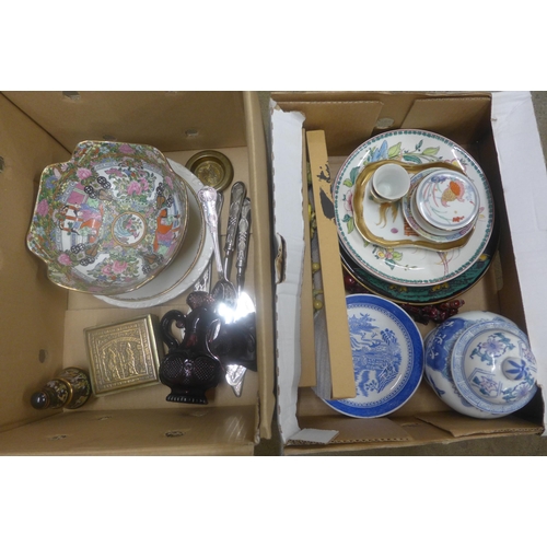 1075 - Decorative china including oriental, an Edward VII coronation plate, a nursery rhyme plate, etc. **P... 