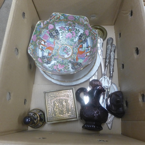 1075 - Decorative china including oriental, an Edward VII coronation plate, a nursery rhyme plate, etc. **P... 