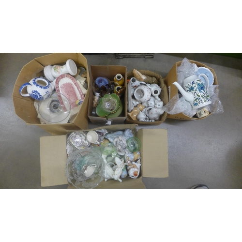 1078 - Five boxes of assorted china and glassware including Midwinter Spanish Garden coffee ware **PLEASE N... 