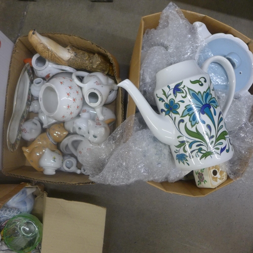 1078 - Five boxes of assorted china and glassware including Midwinter Spanish Garden coffee ware **PLEASE N... 