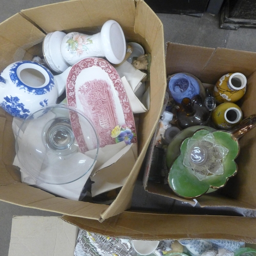 1078 - Five boxes of assorted china and glassware including Midwinter Spanish Garden coffee ware **PLEASE N... 