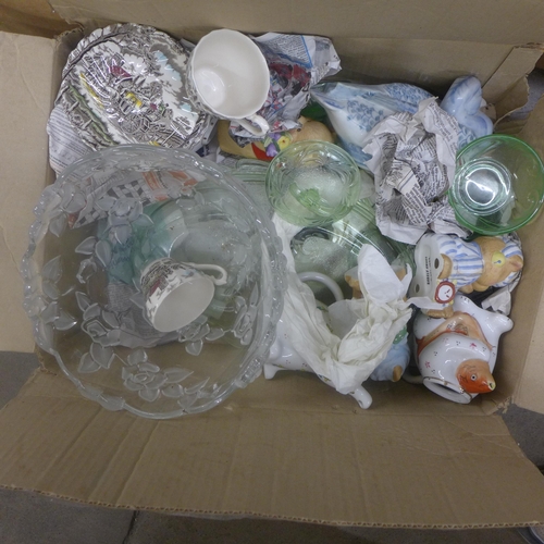 1078 - Five boxes of assorted china and glassware including Midwinter Spanish Garden coffee ware **PLEASE N... 