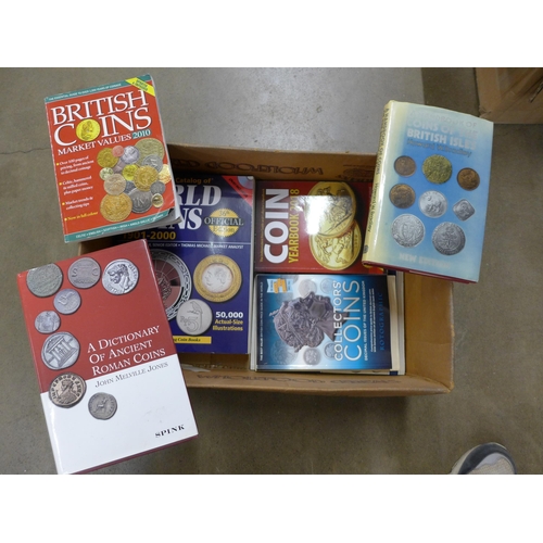 1084 - A box of books on coins; catalogues, price guides, etc. **PLEASE NOTE THIS LOT IS NOT ELIGIBLE FOR P... 