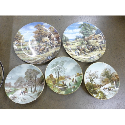 1100 - Collectors plates; four Chris Howells' Four Seasons, four A Golden Christmas Series oval plates, thr... 