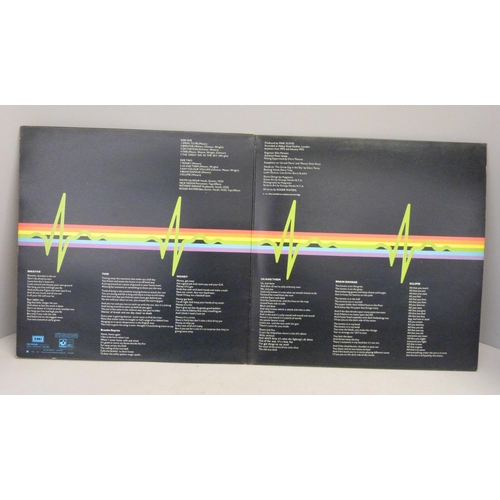 608 - A Pink Floyd Dark Side of The Moon LP record, first pressing with 