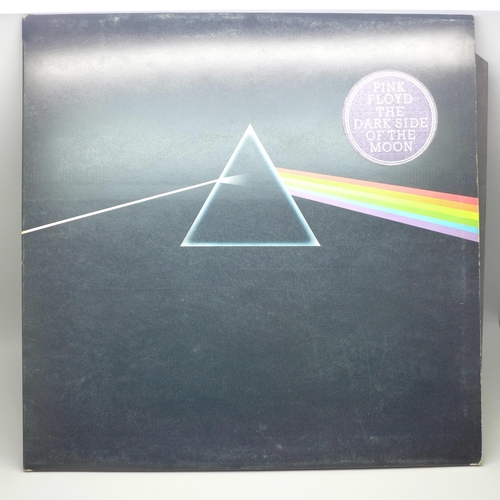 608 - A Pink Floyd Dark Side of The Moon LP record, first pressing with 