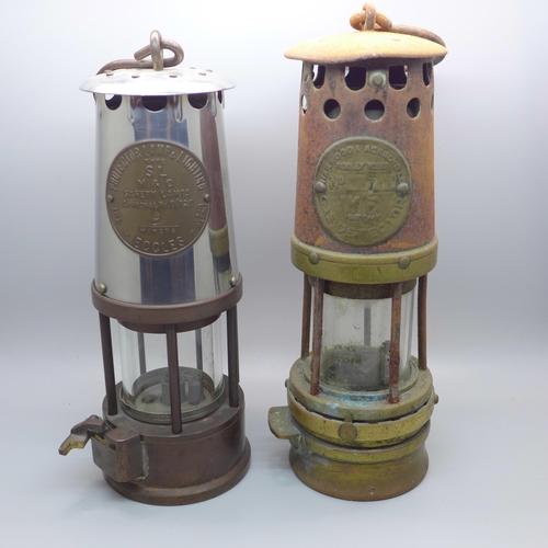 610 - Two miner's lamps; Hailwood & Ackroyd and Proctor Lamp & Lighting