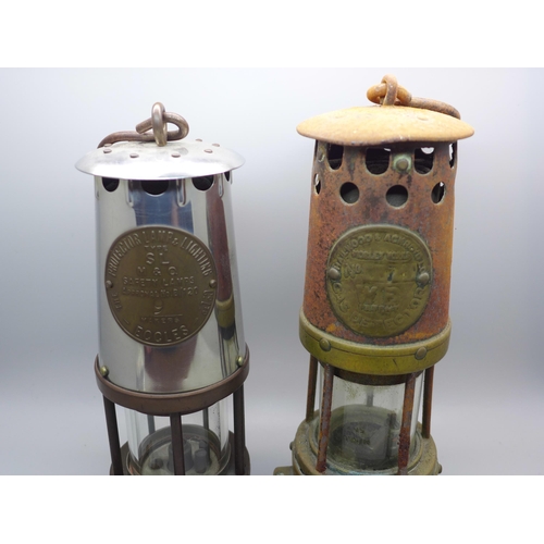 610 - Two miner's lamps; Hailwood & Ackroyd and Proctor Lamp & Lighting