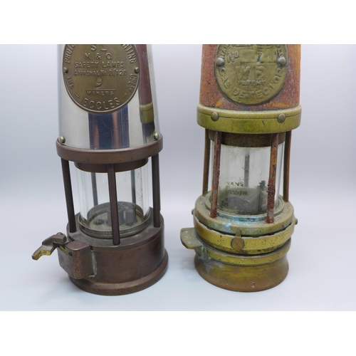 610 - Two miner's lamps; Hailwood & Ackroyd and Proctor Lamp & Lighting