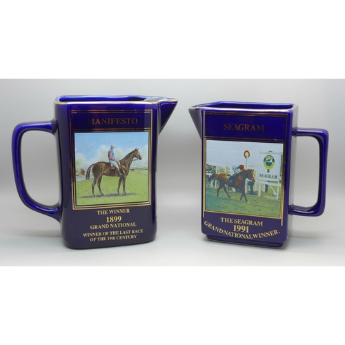 615 - Two Grand National water jugs, 1991 and 1999