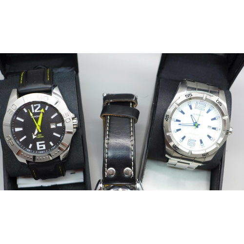 625 - Two Sekonda 200m diver's watches and one other wristwatch