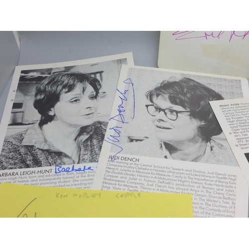 633 - Autographs including Judi Dench and Patrick Holt