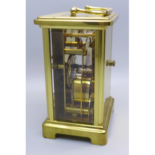 637 - A Bayard French gilt brass carriage clock