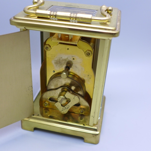 637 - A Bayard French gilt brass carriage clock