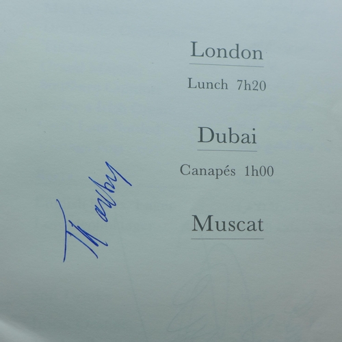 644 - George Best autographed British Airways Club World Menu Winelist