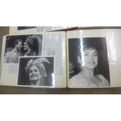 654 - Two albums of theatre photographs and programmes dedicated to the actress Barbara Jefford, 1950s onw... 