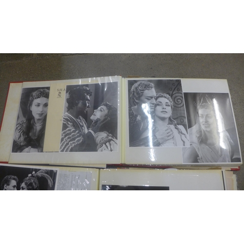 654 - Two albums of theatre photographs and programmes dedicated to the actress Barbara Jefford, 1950s onw... 