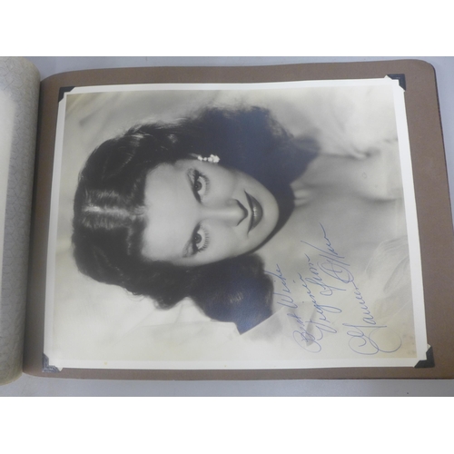 656 - Two albums of 1940s and 1950s movie star and celebrity signed photographs, real and facsimile, one a... 