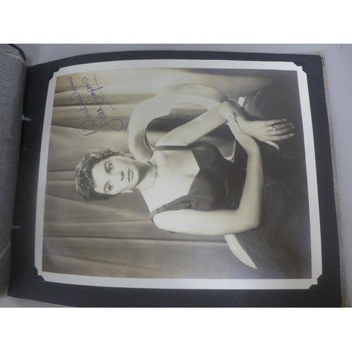 656 - Two albums of 1940s and 1950s movie star and celebrity signed photographs, real and facsimile, one a... 