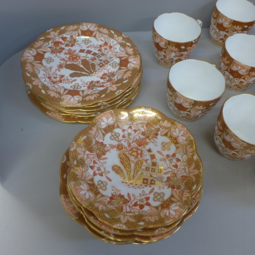 661 - A vintage Wileman & Co, twenty-seven piece Imari style tea service  **PLEASE NOTE THIS LOT IS NOT EL... 