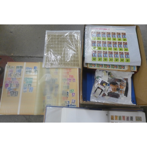 700 - A box of stamps, covers, etc., loose and in albums