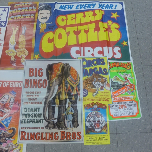 701 - A collection of nine Circus Posters from 1960s to 1980s