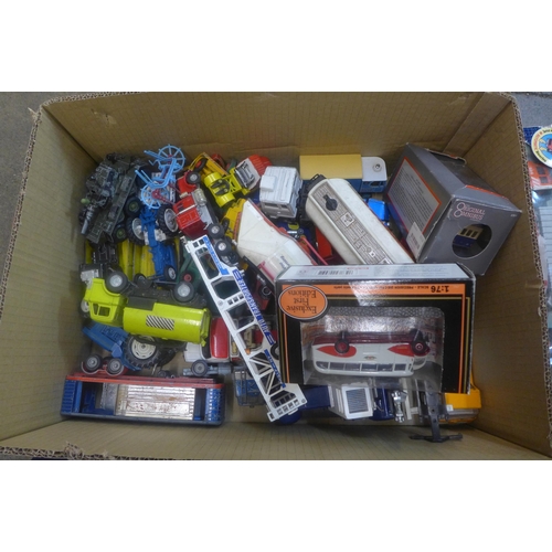 725 - Matchbox Superkings lorries, car transporter, EFE coach, etc., some boxed