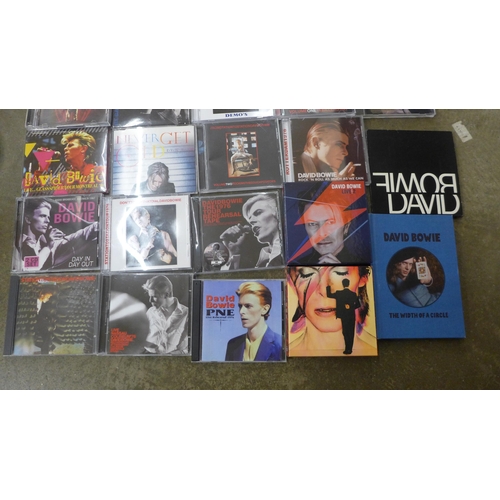 726 - A David Bowie CD collection including Bowie Live 1.2, The Width of a Circle, etc., (20)