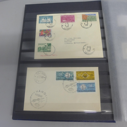 730 - Stamps;-album of Vietnam stamps and postal history