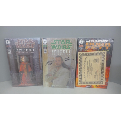 732 - Star Wars signed comics, Steve Crespo, Robert Teranish, Ken Kelley, P. Craig Russell, Howard M Shun,... 