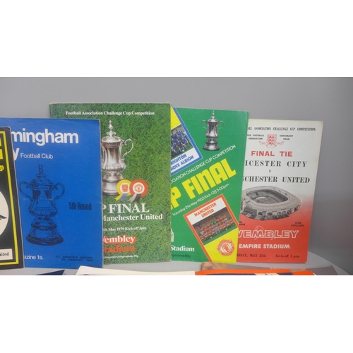 734 - Football programmes - Manchester United home and away programmes, including three FA Cup finals (196... 