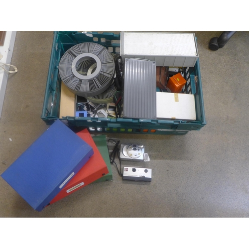 750 - A collection of picture slides and camera equipment