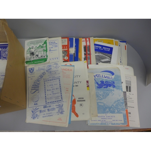 760 - Football interest; Notts County away programmes, 1962-68, approximately 150 including FA Cup, League... 