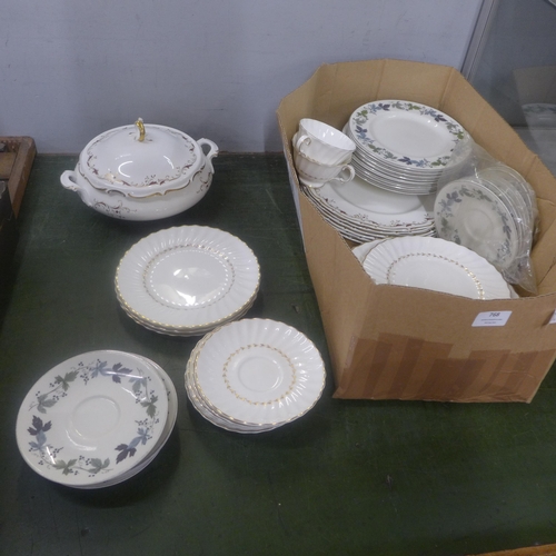 768 - A Royal Doulton dinner and teawares, forty-six pieces, sets include Adrian, Burgundy and Strasbourg ... 